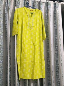 Elegant Yellow Printed Kurta