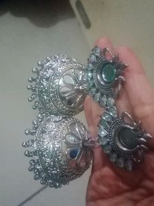 Silver Jhumkha earring