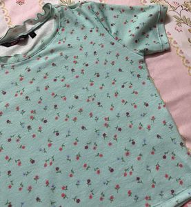 Soft Girl Floral Rib Tee 🌸