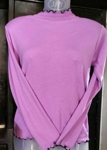 Women Casual Lavender Full Sleeves Top