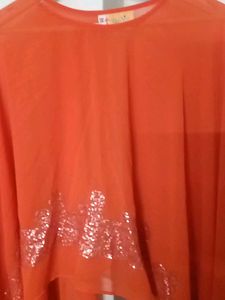 Orange Embellished Top