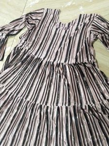 Striped Tiered Midi Dress