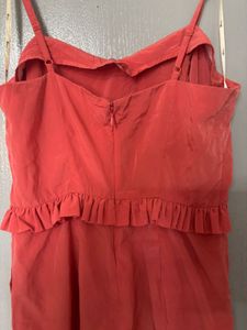 Coral Ruffle Mini Dress