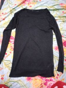 black one peice dress  with simmered full sleevs
