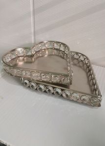 Silver Crystal Heart Tray Combo