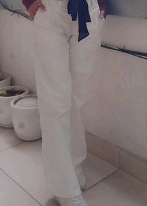 Flared White Straight Jeans ✨