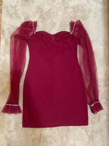 Burgundy Bodycon Dress