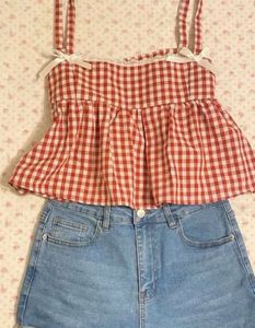 Gingham Bow Top🌸🎀