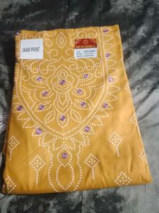 the beautiful dress in bandhani print