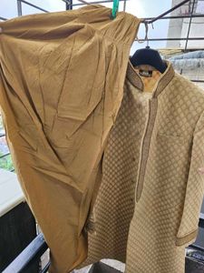 Elegant Gold Patterned Sherwani