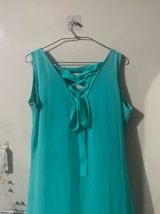 Elegant Teal Maxi Long top With Slit
