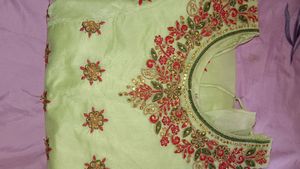 Premium Quality Chanderi Long Embroidery Dress Set