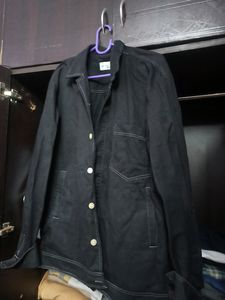 Black Jacket Type Shirt With Hard Fabric