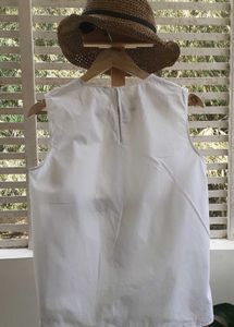 White Sleeveless Blouse