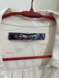 Original Desigual Women White Shirt/Embroidered