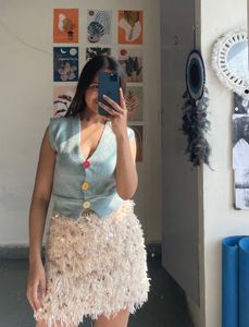Cute Vest With Colourful Buttons