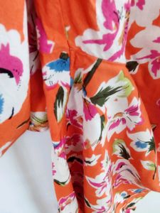 Orange Printed Casual Jumpsuit (Women)