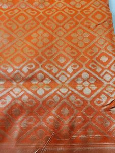 Orange Silk Blend Saree