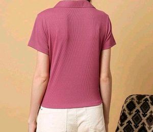 Pink polo T-shirt[Size~S]💗