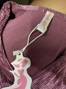 Pink Velvet Criss-Cross Top