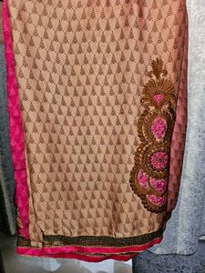 Pink Embroidered Saree