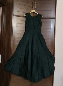 Women Green Partywear Zari Embroidery Suit Set