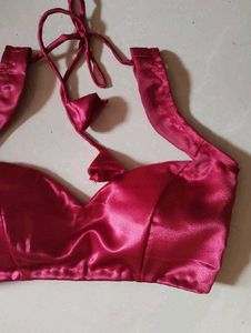 Elegant red Blouse(sweetheart neck)
