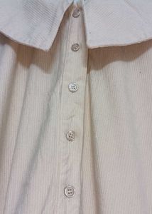 new Beige Collared Midi Dress