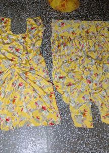 Yellow Silk Suit Set