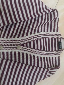 Purple With White Lined Sweater