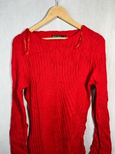 Red Knit Sweater Dress