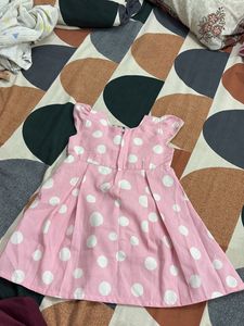 Girls Pink Cotton Frock/ Dress
