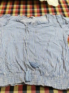 Striped Tie-Neck Top