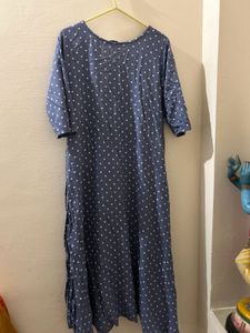 Feeding Kurthi Blue Polka Dot Dress
