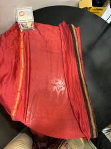 NEW &#39;Chanderi Cotton&#39; Saree with Blouse Piece🖤♥️