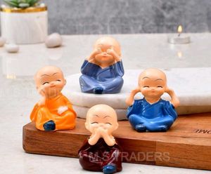 Mini Monk Buddha Idol Set