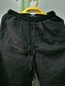 Zudio Linen fabric Black Casual Pants