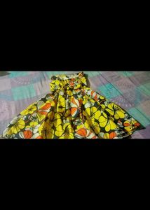 Floral Print Tune Dress With Now On Back