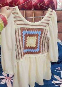 Boho Crochet Panel Top