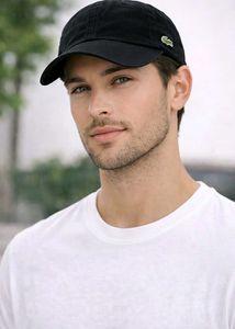 Lacoste Black Cotton Cap (One Size)