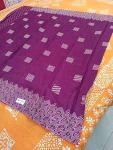 Pure Silk Look Alike Discharge Print Saree With Bp
