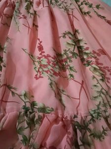 Peach Floral Tiered Dress