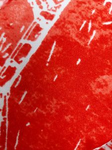 Red &amp; White Print Midi Dress