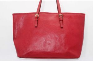 💯 Authentic Michael Kors Red Leather Tote Bag