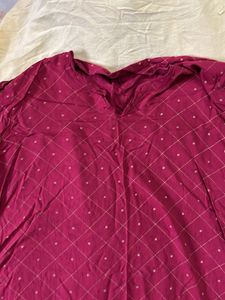 Maroon Printed Kurta