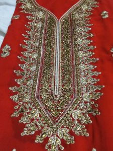 Red Embroidered Kurta Set