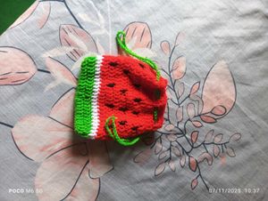 Watermelon Crochet Pouch