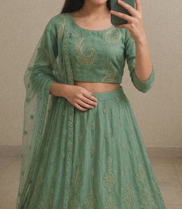 Sea Green Lehenga Blouse For Wedding