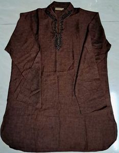 Pure Cotton Silk Embroidery Work Panjabi