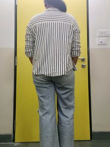 Levi&#39;s Black and White Striped Shirt